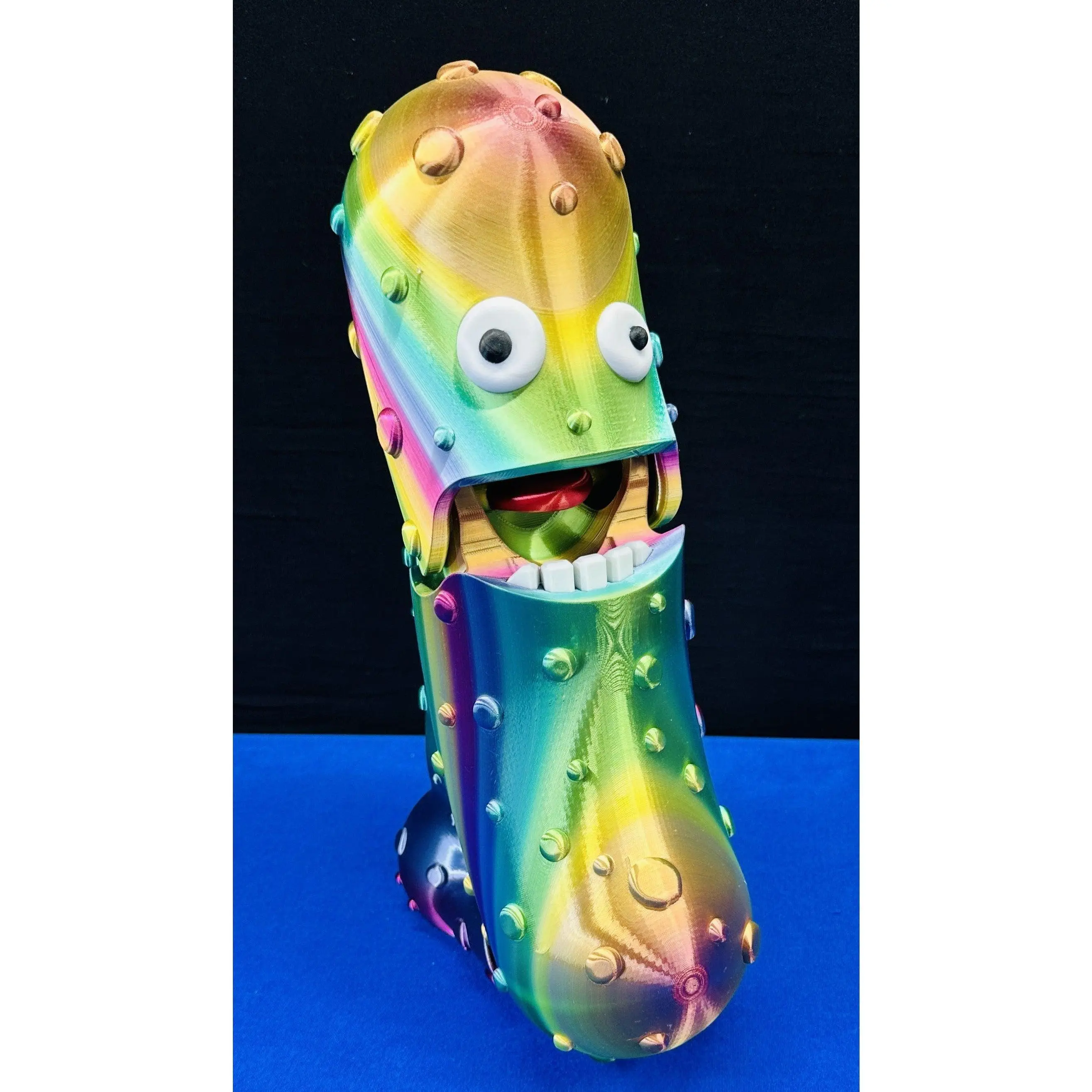 Giant Metallic Rainbow Pickle - 12" Pickle with Stand - Tickles, The Articulated Pickle