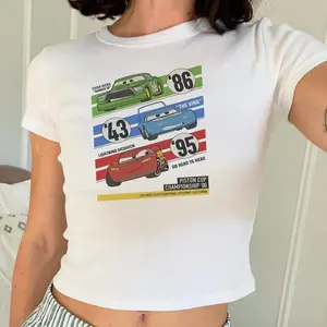 [SALE UP TO 20% + FREE SHIP] Cars Champions Crop Tank, Radiator Springs Baby Tee, Mcqueen Crop, Tow Mater Tank Top, Race Cars Shirt