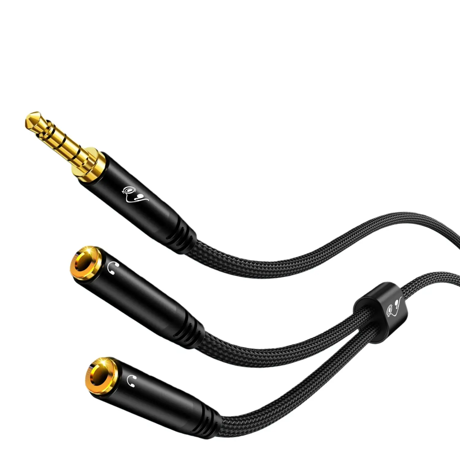 3.5mm Audio Splitter, 1 Male to 2 Female Dual Output Aux headphone Mic Adapter, Audio Equipment, High-speed Stereo Y-Cable for Phone Tablet Pc laptop, Share Music with Friends, Gold-Plated Connectors, Braided Cable, Plug & Play Accessories, Connection