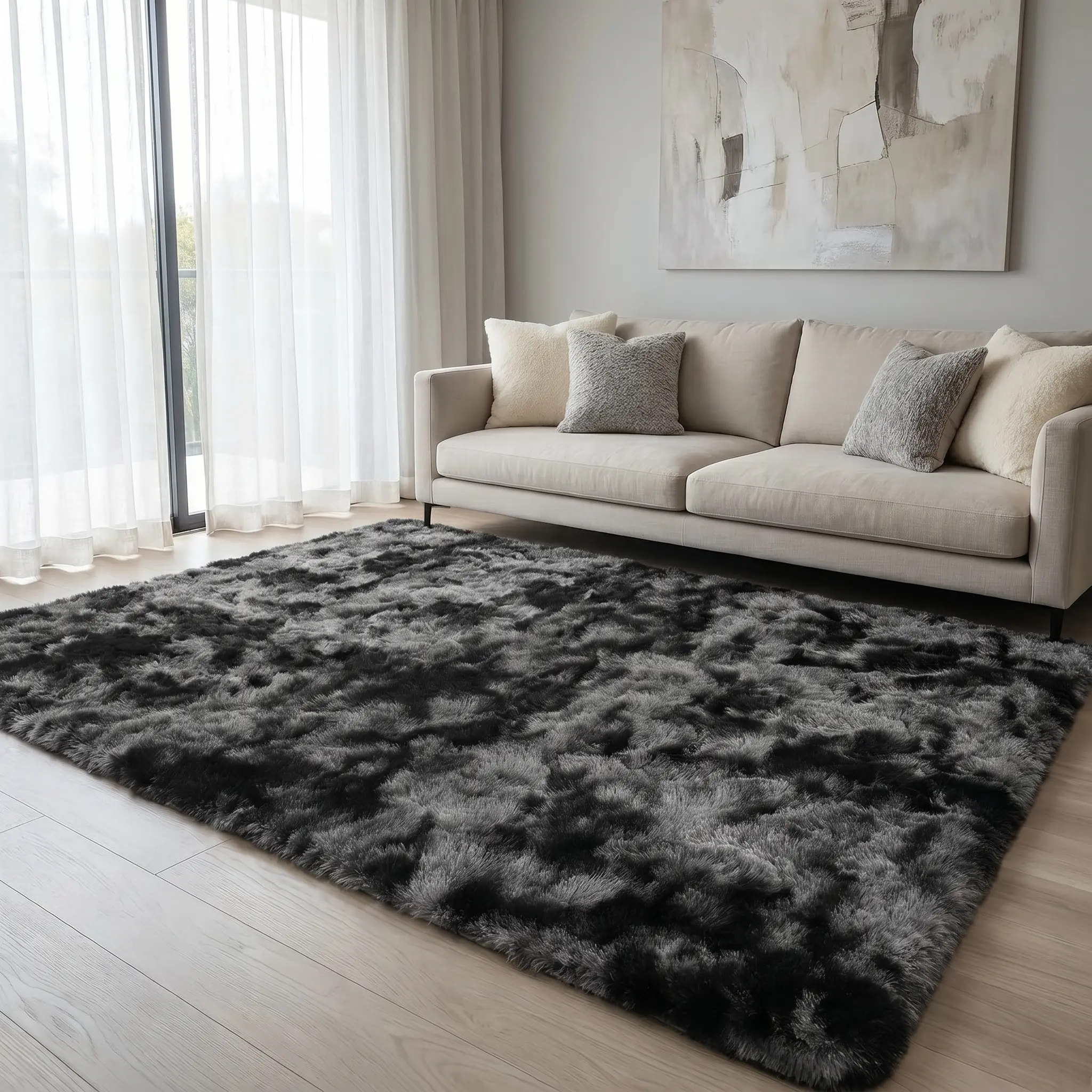 Fluffy Shaggy Area Rug Ultra Soft Carpet for Living Room Bedroom, Cozy Non-Slip Living Room Rug Home Decor