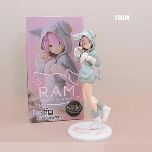 Anime Re:Zero kara Hajimeru Isekai Seikatsu Rem Figure Model Ram Puck Starting Dresses PVC Emilia Collection Gift Toy