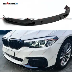 BMW 5 Series G30/G31 2017-2020 MP-Style Front Bumper Kit 5-Piece Gloss Black ABS Plastic Side Splitter & Front Lip Spoiler Performance Custom Fit