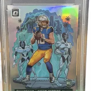 2020 PANINI DONRUSS OPTIC #DT31 JUSTIN HERBERT GEM MT DOWNTOWN PSA 10