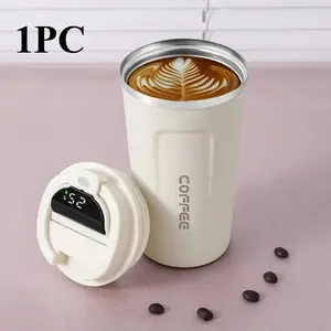 510ml Stainless Steel Coffee Cup with Temperature Display, Vacuum Insulated Cup, Heat Insulated Travel Mug, Insulated Kettle, Leakproof Insulated Tumbler, Thermos Cup