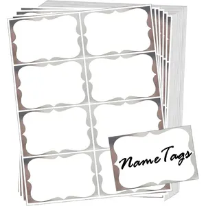 Foil Sticky Name Tags, 3.5" x 2.25" Adhesive Foil Name Tag Stickers  Label Stickers for Class Union, Conference, Family Gatherings, 200 count ()