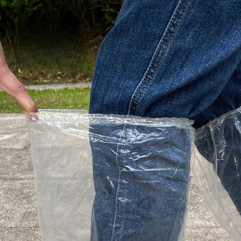Disposable 10-piece rainproof shoe covers, thickened, non-slip, wear-resistant, long-tube waterproof, transparent foot covers