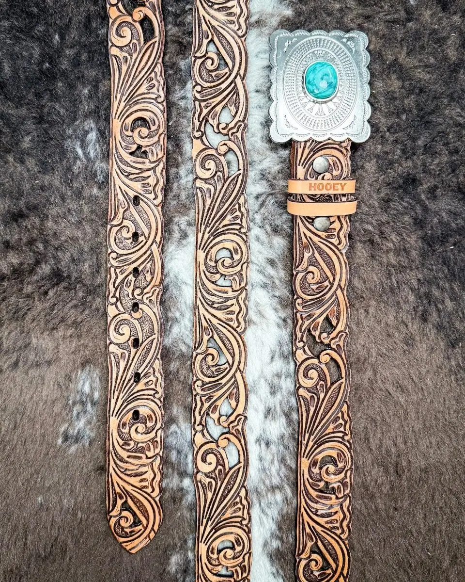 Rogue Brown Filigree Belt by Hooey