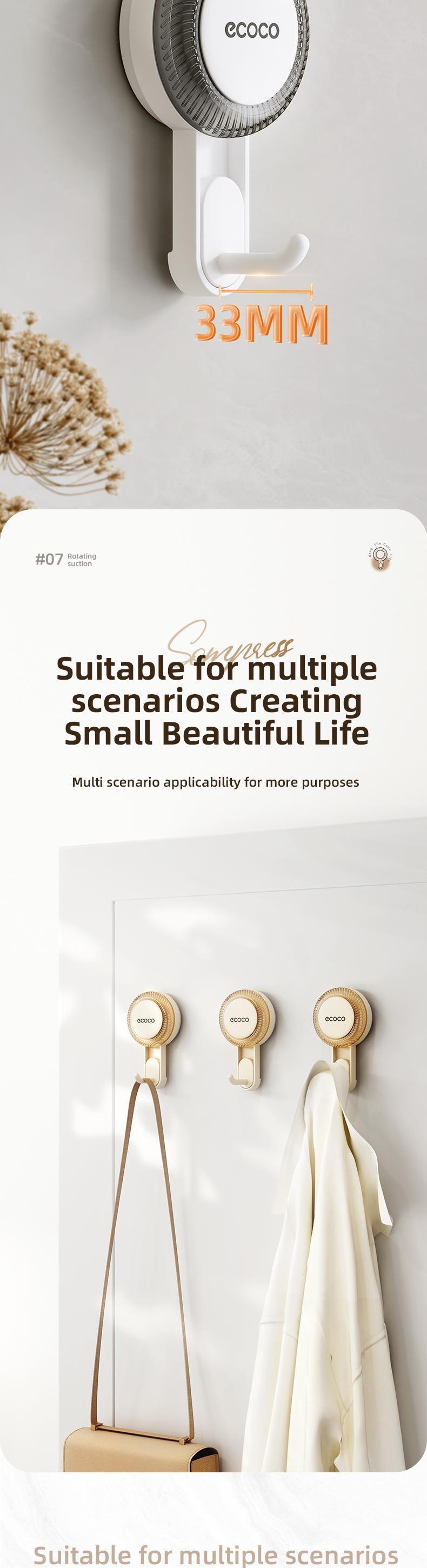 RENEMOS Heavy Duty Suction Cup Hooks - Ultra-Strong Vacuum Power Hanger - Waterproof & Rustproof Utility Hook - Damage-Free, No-Drill & Reusable - Long-Lasting Organization for Shower & Kitchen