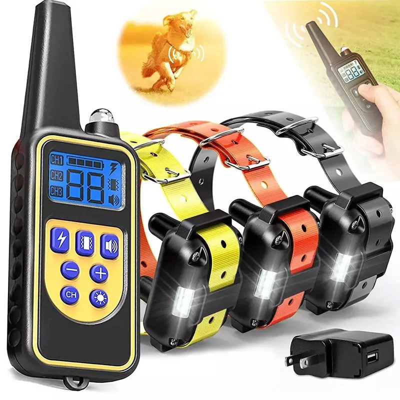 3-Pack Dog Training Collar with Remote – Waterproof Beep & Vibration Modes for 3 Dogs