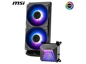 MSI MAG Coreliquid A15 240 Black- AIO ARGB Liquid Cooling - 240mm Radiator - Dual 120mm ARGB PWM Fans - EZ Connect - Uni Bracket - LGA 1700/1851/AM5/AM4 Compatible
