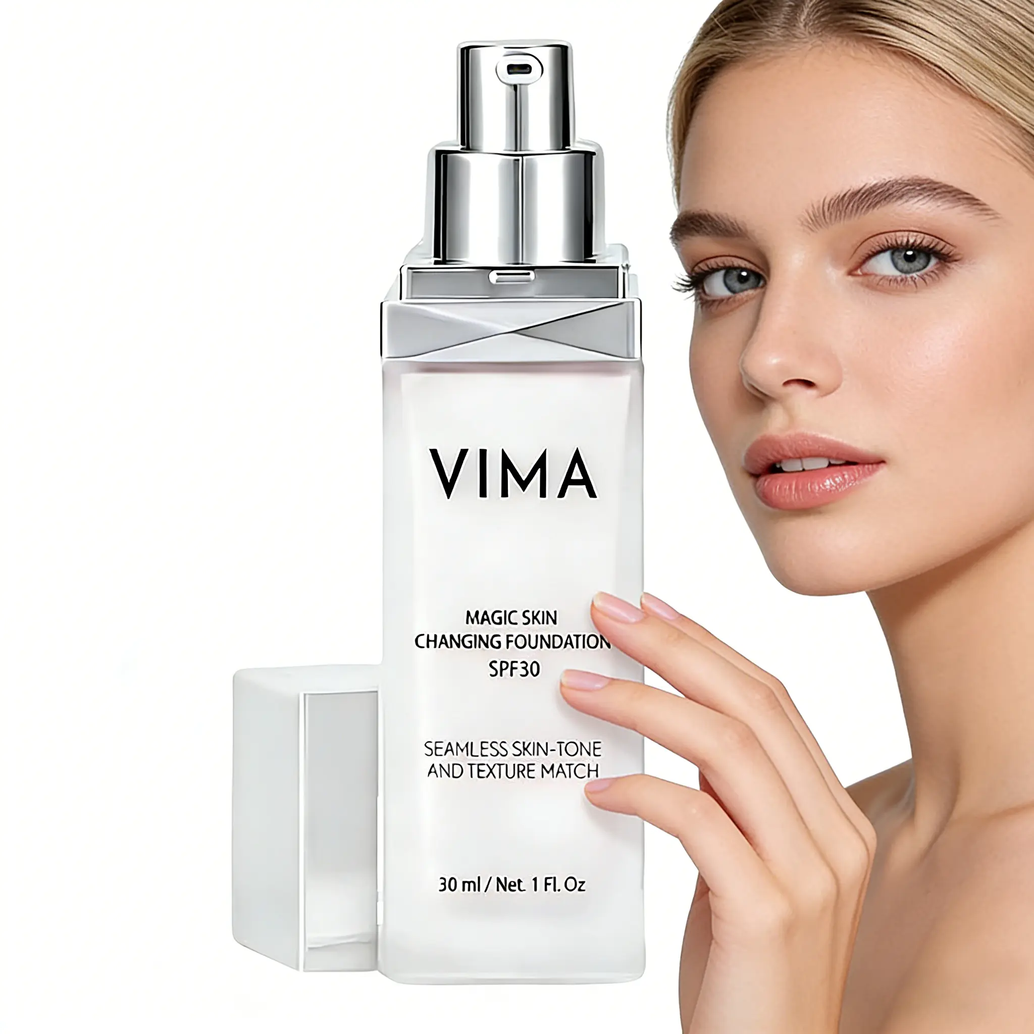 Vima Color Changing Foundation with Sunscreen 1 fl oz– Fragrance-free - Paraben-Free and Vegan Makeup – Lightweight, Long-Lasting Coverage