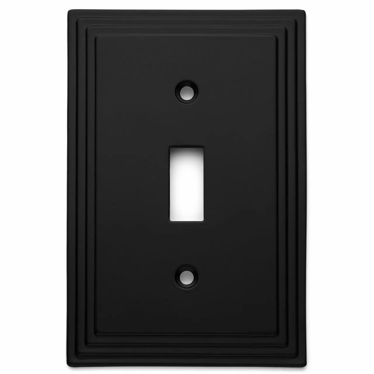 Cosmas 25053-FB Flat Black Single Toggle Switchplate Cover