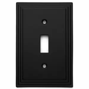 Cosmas 25053-FB Flat Black Single Toggle Switchplate Cover