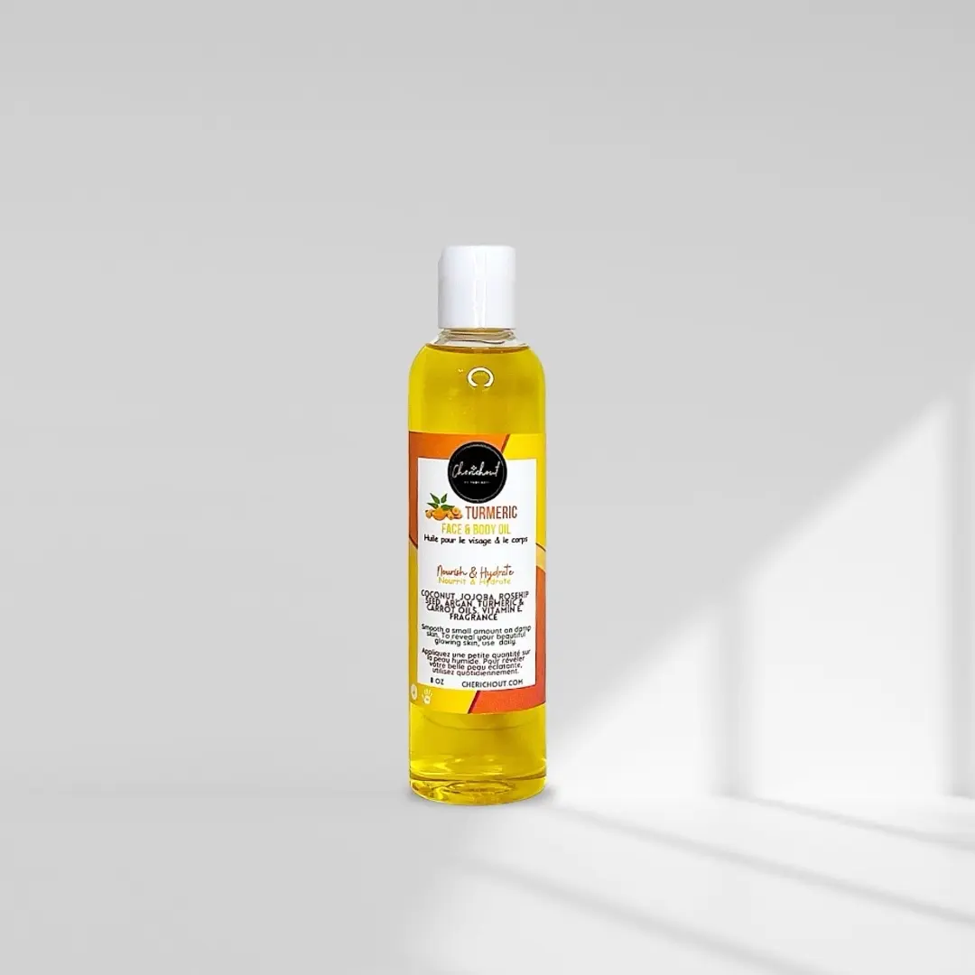 Cherichout Even Skin Turmeric - Face and body oil (Nourishing, moisturizing, Hydrate, natural glow) skincare turmeric cream