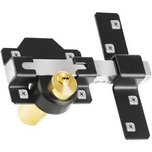 Barn Door Lock, 2", Fence Gate Lock, Double Sided Gate Latch, Shed Door Lock for Wooden Garage Vinyl Metal Gate with 5 , for Right & Left Door