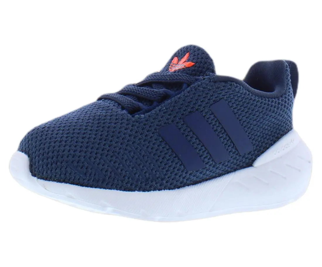 Adidas Swift Run 22 Toddler Size Unisex Shoes for 0-3 Years, Infant/Toddler Footwear, Elastic Band, Easy Pull-On Fit, Mineral Blue/Core Black