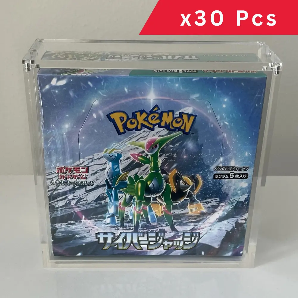 Pokemon Japanese Booster Box Acrylic Display Case 99% UV Resistant Magnetic Lid 30 Count