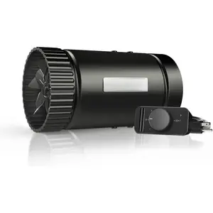 RAXIAL S4, Inline Booster Duct Fan 4" with Speed Controller - Low Noise Inline HV Blower Can Fan for Basements, Bathrooms, Kitchens, Workshops