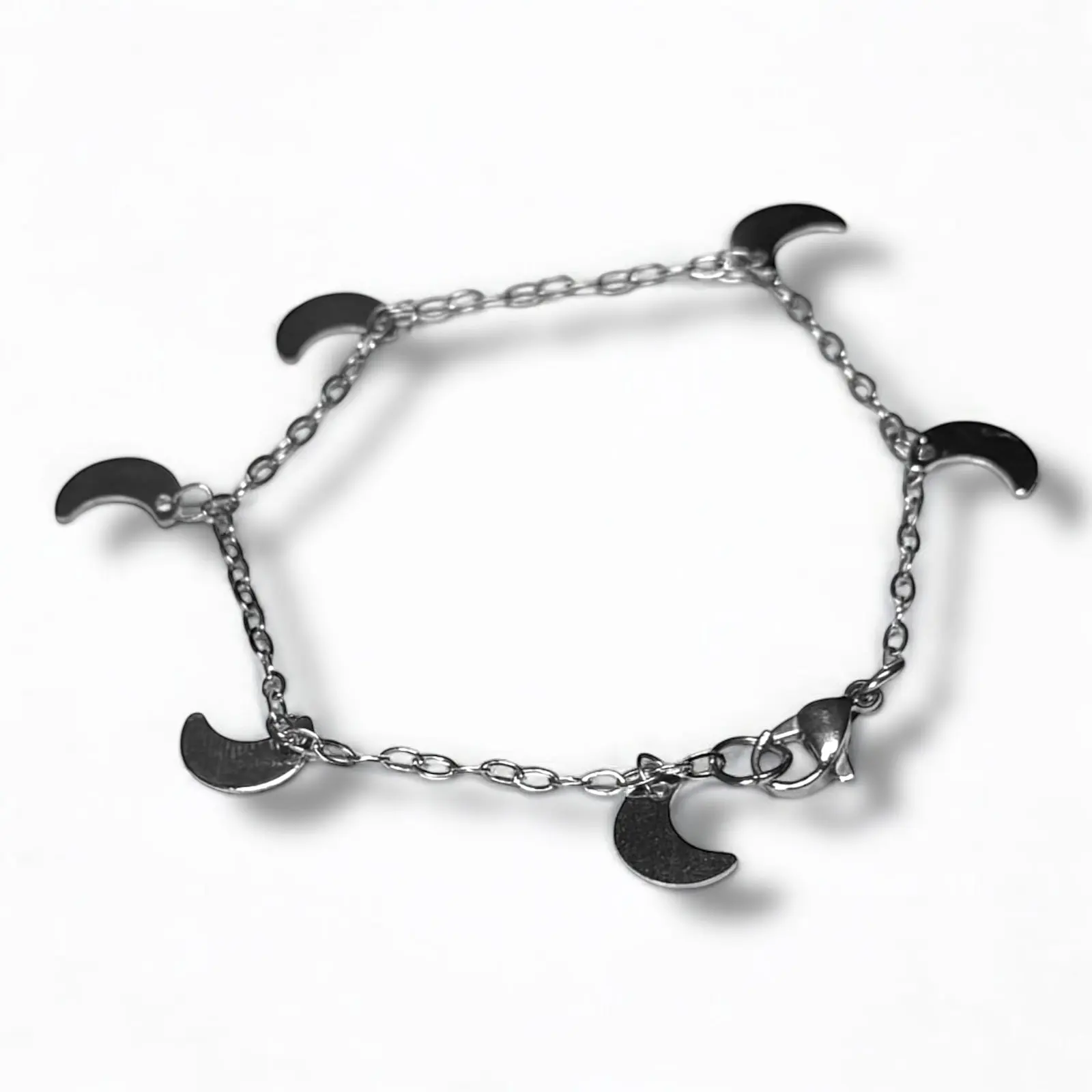 Moon Chain Handmade Anklet 9"/10" Stainless Steel Hypoallergenic Tarnish Resistant Moon Charm Anklet for Women
