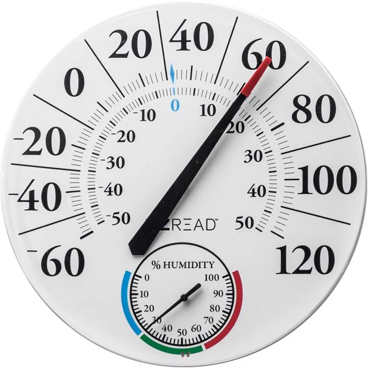212 MAIN Wall Mount Solar Power Plastic Dial Thermometer - Pack of 6, 12.5" Diameter, White, Non-Wi-Fi Indoor Thermometers, Indoor/Outdoor Temperature Measuring Tool