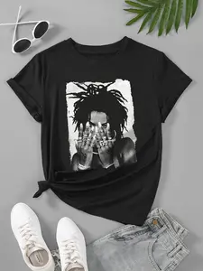 Women's Rasta Reggae Girl Graphic Tee, Casual Fashion Short Sleeve T-shirt for Daily Wear, Ladies Summer Clothes, Top, Casual Round Neck