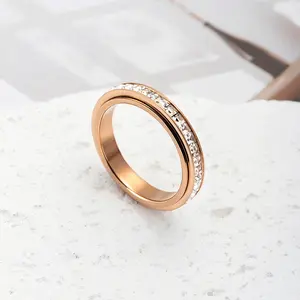 Trending Anxiety Spinner Ring for Women & Men |   Non-Tarnish Stainless Steel Fidget Ring |   Stress Relief Waterproof Band Jewelry