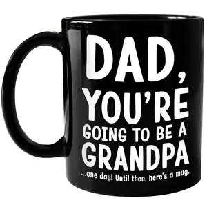 CupiCo Funny Grandpa To Be Ceramic Mug, Funny Future Grandpa Coffee Mug, Grandpa Announcement Joke Tea Cup, Funny Gift For Dad Mugs