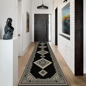 Geometric Pattern Kitchen Boho Runner Rug, 1 Count Non-slip Kitchen Mat, Rectangle  Decorative Floor Mat for Kitchen Living Room Bedroom Home Dormitory
