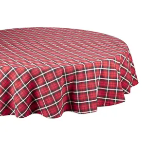 Design Imports Glad Tidings Plaid Tablecloth 70" Round