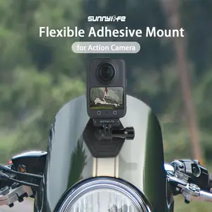 Flexible Adhesive Helmet Mount for Sports Action Camera, GoPro Hero Series or DJI Osmo Action 6/5Pro/4/3/360/Pocket 3/Nano or Insta360 X5/4/3/2/AcePro2/1/Go 3/3S/Ultra, Perfect for Holiday Travel and Outdoor Sports, Wide Compatibility, Ideal Gift