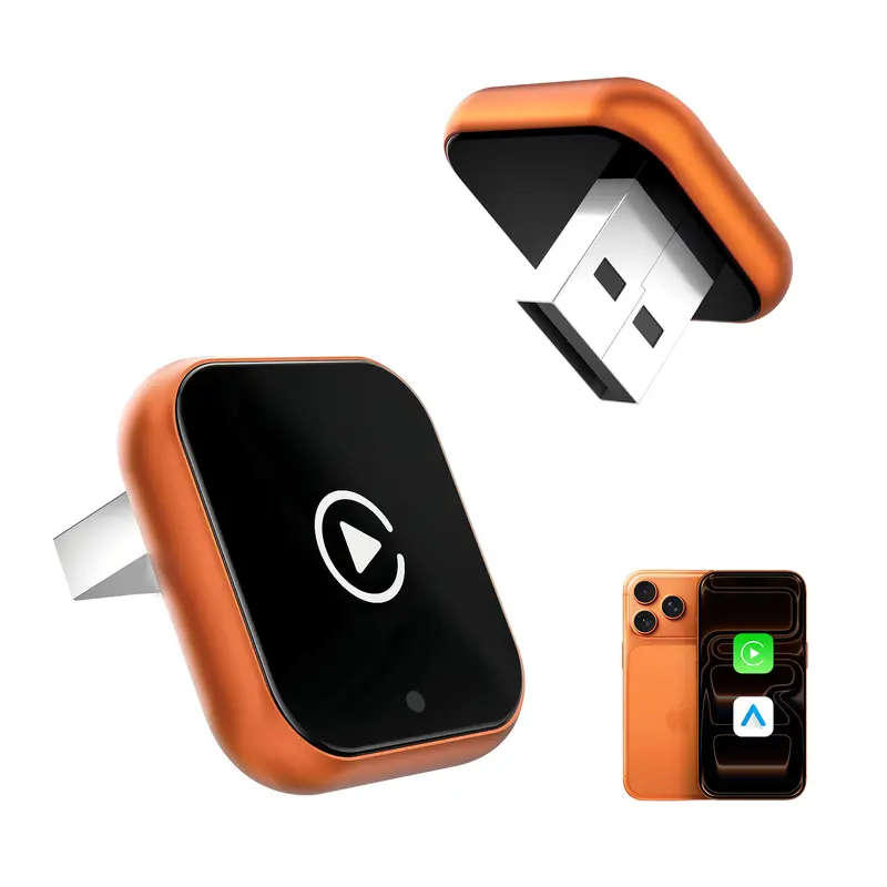 2026 latest model 2 in 1 Wireless  CarPlay Adapter, for Both Apple and Android, Converts Wired to Wireless,Fast Connection, No Latency