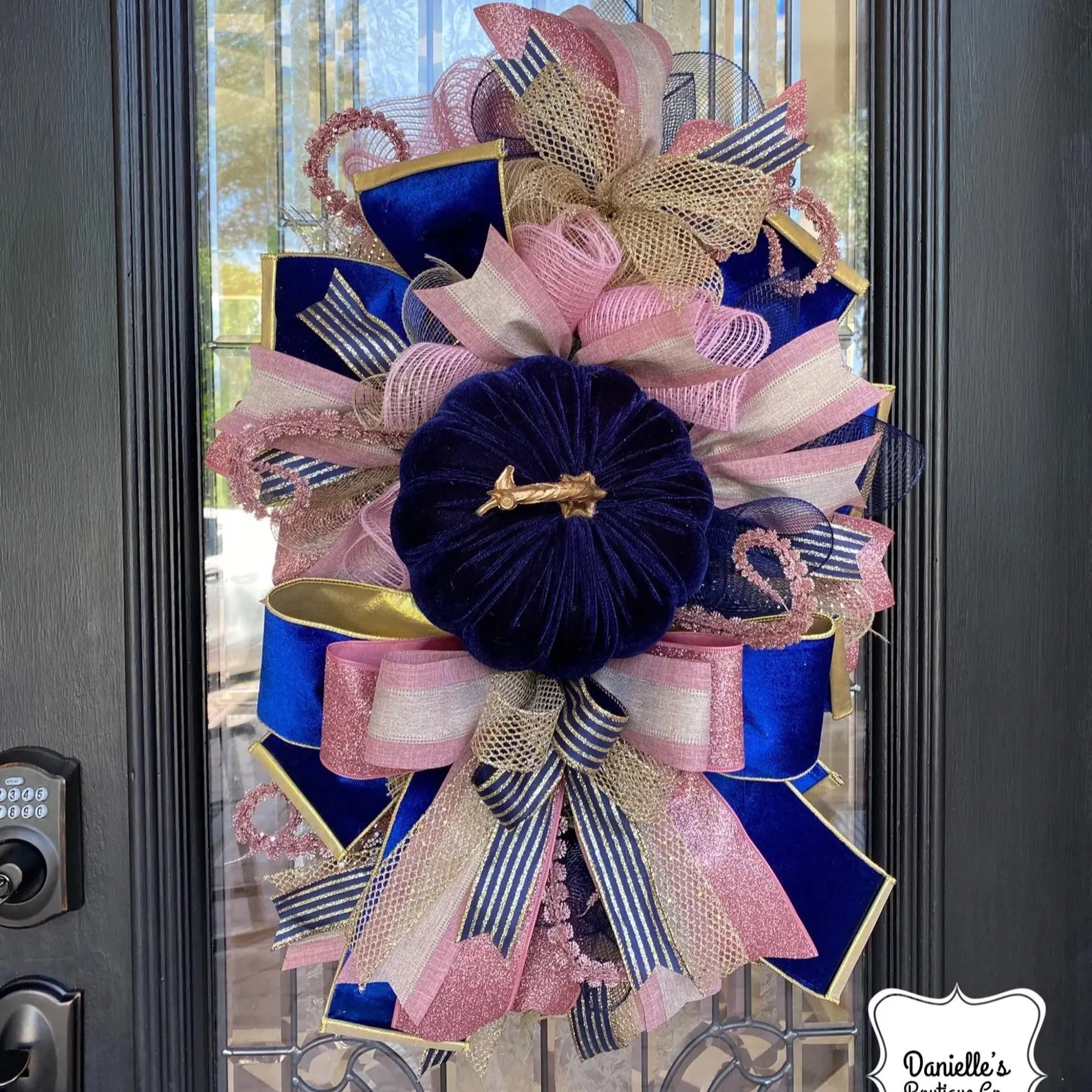 Velvet Pumpkin Wreath