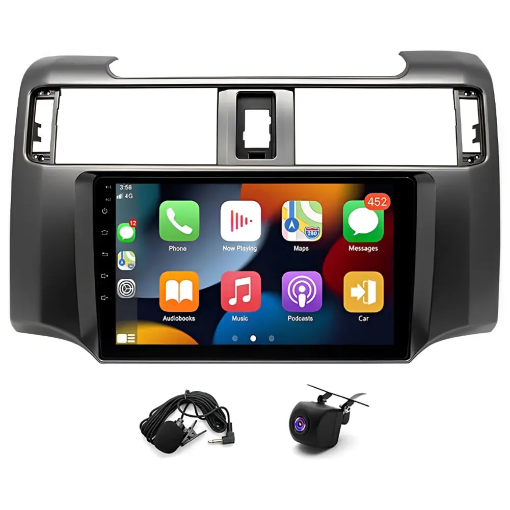 Car Radio for Toyota 4runner 2009-2019 with Wireless Carplay and Android Auto - 9 Inch Touch Screen Android Car Stereo - DSP/GPS Navi/WiFi/SWC/Bluetooth + AHD Backup Camera