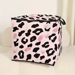 1 color-block printed quilt storage bag, a cute and practical children's bedding organizer, made of durable materials, with an easy-to-carry handle, suitable for home use, perfect for storing blankets and toys, Storage Carrying Bag