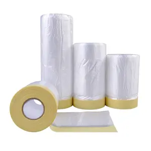 Tape and Masking Cloth, Suitable for Car Painting Masking, Various Masking Papers (66 Feet, 3 Sizes)