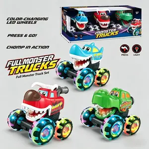 Friction-Powered LED Glowing Monster Truck, Inertia-Driven Vehicle with Light-Up Wheels for Toddlers 3+, Easy-Play Kids’ Item, Ideal Birthday & Christmas Gift, Model & Novelty Toy Vehicle