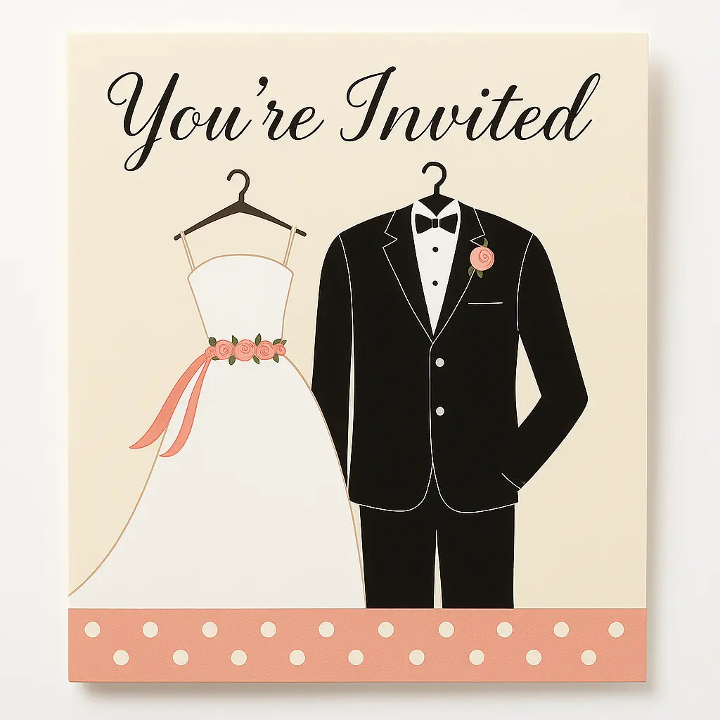 Elegant Wedding Attire Invitation Card Elegant Wedding Attire Invitation Card