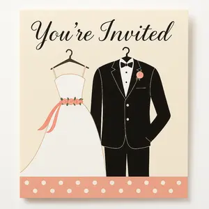 Elegant Wedding Attire Invitation Card