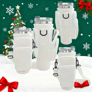 40oz Dual Bag Car Insulated Drinkware Cup Sleeve, Drink Protector, Ice King Water Bottle Holder, Adjustable Portable Outdoor Sports Crossbody Case, Perfect Travel Choice