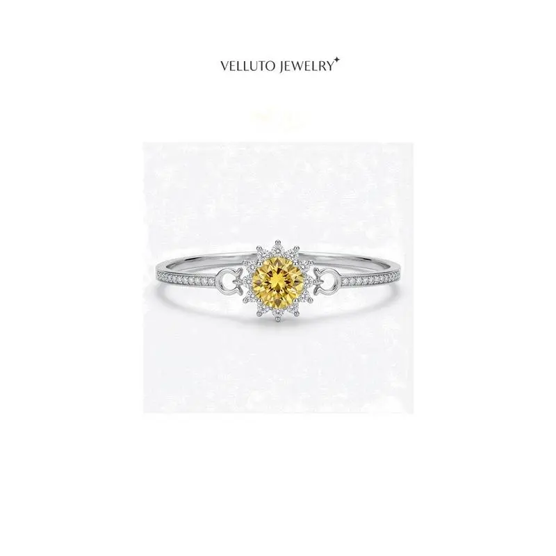 PLATINUM PLATED YELLOW MOISSANITE 2.0CTW VVSD Color