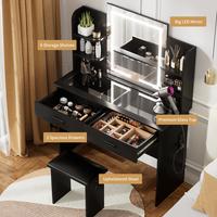 Black with Power Outlet and Glass top