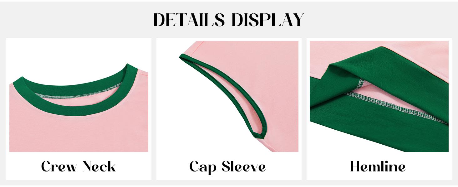 TANKANEO Womens Plus Size 2 Piece Shorts Set Summer Short Sleeve Color Block Shirts and Skort Casual Matching Sets