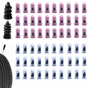 60Pcs Screw-in Tire Repair Rubber Nails, Tubeless Tire Puncture Repair Plugs, Self-Sealing Spiral Tire Repair Kit for Cars, Motorcycles, Bikes, Trucks, SUVs, Emergency Flat Tire Repair Tool, 2 Sizes
