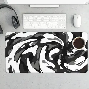 Large Abstract Twisted Swirl Digital Print Mouse Pad for Gaming and Office Use with Smooth Surface Durable Edges and Versatile Design
