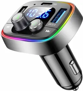 USB C Bluetooth 5.4 Car Adapter, Wireless Upgrade Audio System for Non-Bluetooth Vehicles, FM Radio Transmitter, 48W Fast Charging, Stable Hands-Free Calling, MP3 Music Player, Support USB