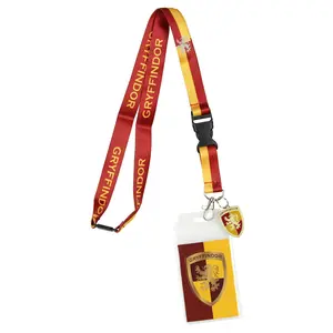 Harry Potter Gryffindor Lanyard With 3D Metal Charm ID Card Holder And Sticker