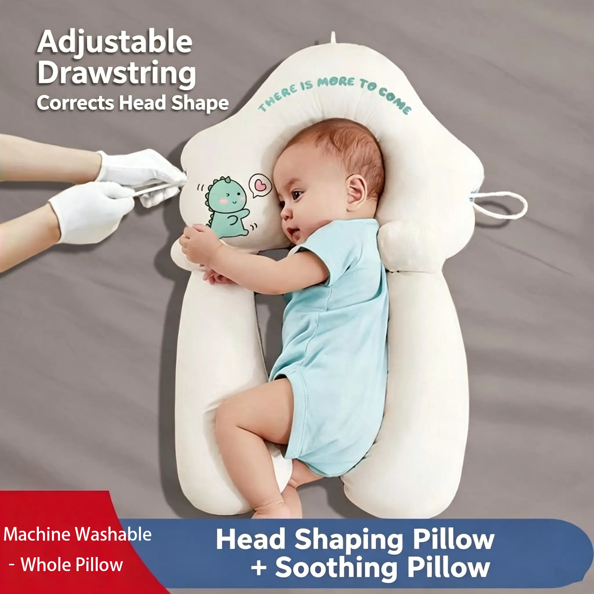 Wedge Pillow, Baby Bedding Accessory with 45-Degree Adjustable Front-Rear Support for Daily Use, Travel