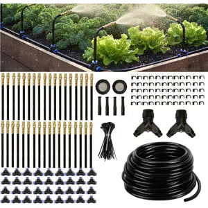 Automatic Garden Irrigation System 200FT, Upgraded Drip &  Watering Kit with 36 Adjustable Copper Nozzles for Raised Beds, Outdoor Garden, Lawn, Potted  & Greenhouse (200ft)