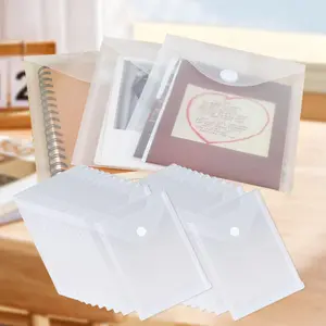 24 Pack Stamp Storage Bag Plastic Folders Transparent Velcro File Bag Beauty & Personal Care