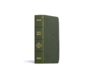 NASB Large Print Compact Reference Bible, Olive LeatherTouch, Red Letter, Presentation Page, Cross-References, Full-Color Maps, Easy-to-Read Bible Karmina Type Imitation Leather – Large Print, July 15, 2022